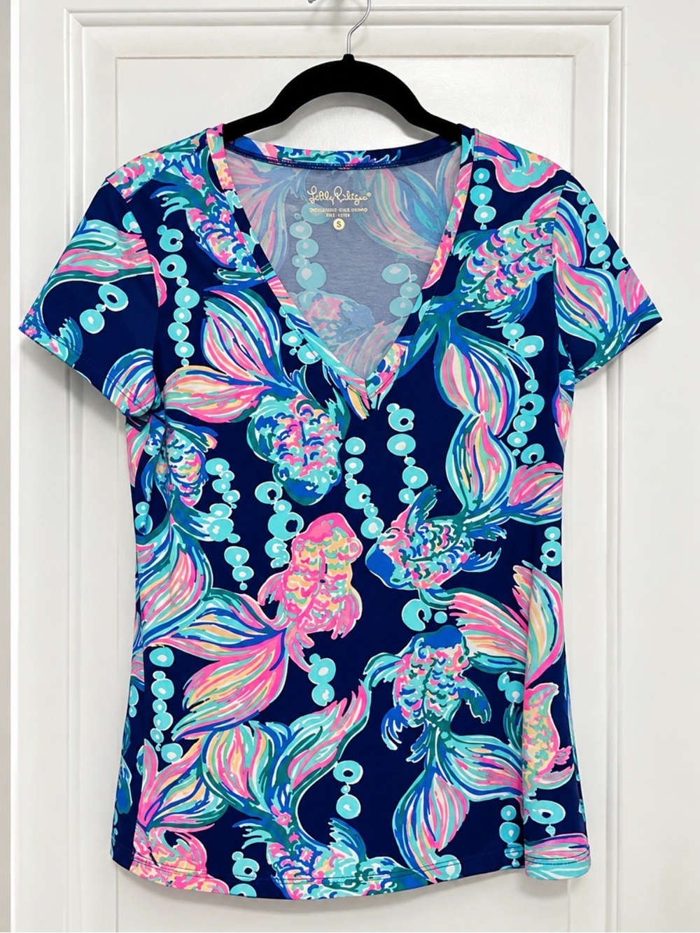 Lilly Pulitzer Navy Multicolor V-Neck